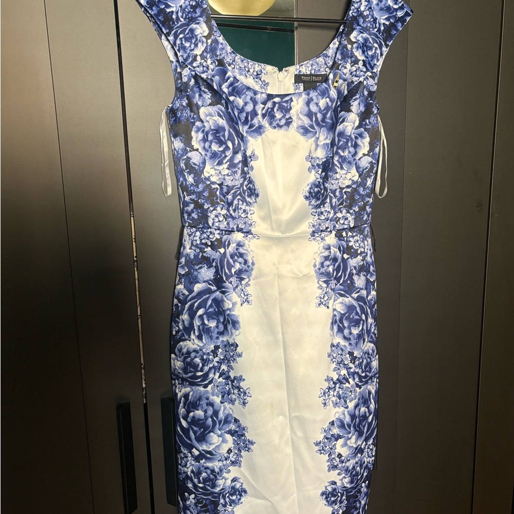 Elegant Blue Floral Dress